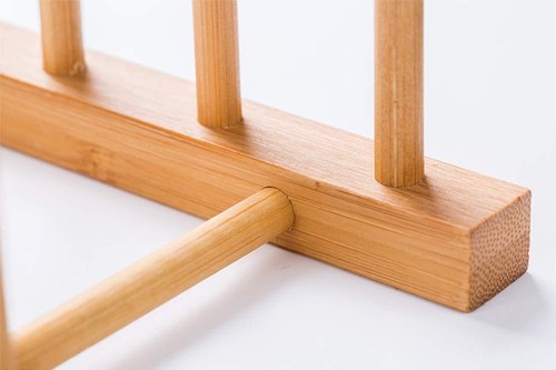 Tsyware 4 Pack Bamboo Wooden Dish Rack, Plate Rack Stand Pot Lid Holder, Kitc... - Picture 6 of 6
