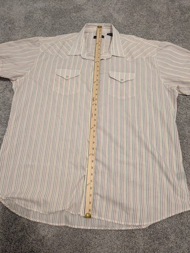 Panhandle Slim Shirt Big Mens 20 (4X) Western Pearl Snap Striped - Picture 3 of 9