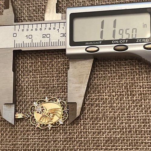 Ciondolo Vintage Michael Anthony Oro Giallo e Bianco 10K Diamanti Angelo Custode Stella - Foto 11 di 13