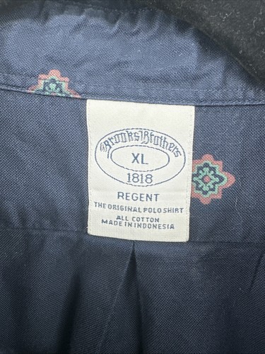 Brooks Brothers Regent Blue Geometric Shape Button-Down Size XL - Picture 2 of 8