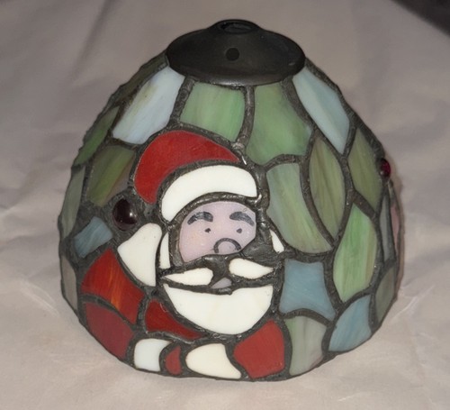 Elements Tiffany Stil Buntglas Weihnachtsmann Lampenschirm nur 5-1/2" im Durchmesser