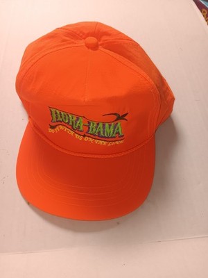Vtg Flora-Bama Neon Orange Snap Back Hat