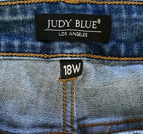 Judy Blue Jeans Damen Größe 18 W Blau Distressed Stretch Skinny High Rise - Bild 9 von 13