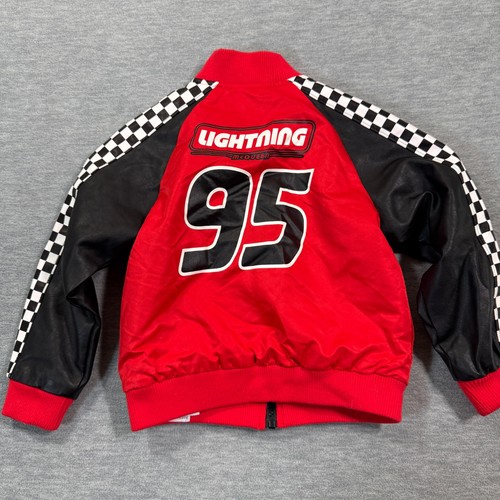 Disney Cars Jacke Jungen 4 rot Lightning McQueen kariert Bomber Reißverschluss Mantel - Bild 3 von 4