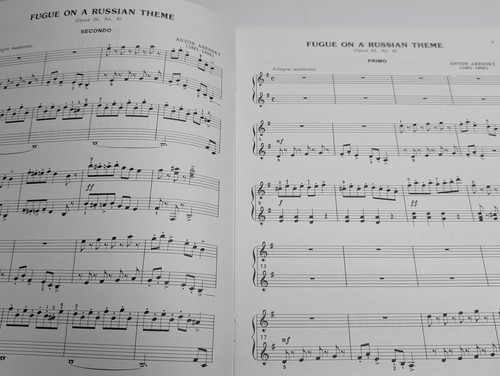 Arensky Fugue On A Russian Theme Op 34 Piano Duet Sheet Music Four Hands F4 - Picture 2 of 4