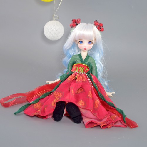 30cm Height Girl Doll Toy with Different Color Eyes Ancient Clothing Suit Toy - Photo 11/16