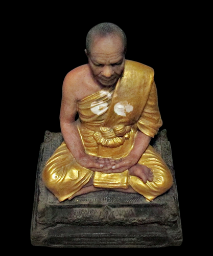 Statua Buddha Sodh 9,25" LP Wat Paknam Thai figura sacra amuleto talismano rara - Foto 9 di 10