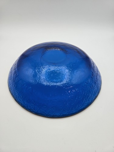 Blenko Handmade Glass 622 Heavy Salad Bowl Blue Starburst - Picture 2 of 13