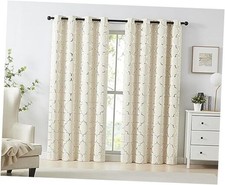 Beige Blackout Curtain Panels for Bedroom 52"W x 84"L Pack of 2 Silver/Beige