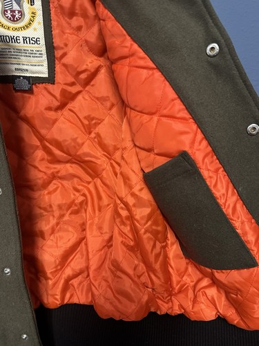 SELTEN NEU Smoke Rise Heritage MCMXCH Varsity Jacke Lederärmel Herren Small - Bild 11 von 15