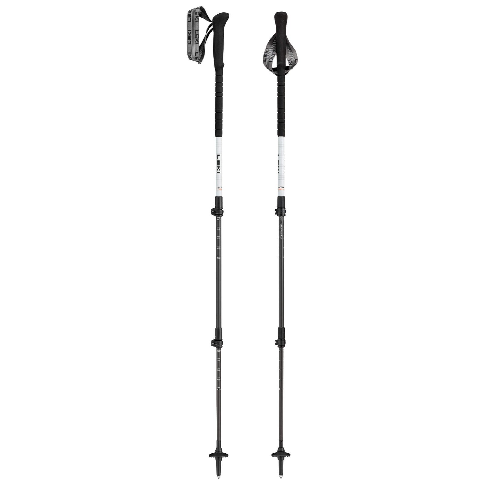 Leki Skytera Carbon Lite Telescopic Walking Trekking Pole Pair - White/Black