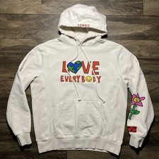 CHNGE Love Everybody Organic Cotton Heavyweight French Terry Hoodie Large Chalk