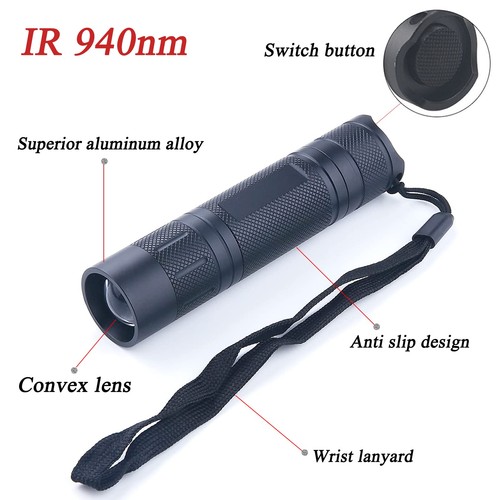 Linterna Iluminadora LED IR Zoom 940nm Linterna Infrarroja Noche - Imagen 6 de 7