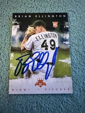 2010 Panini Diamond Kings #181 Brian Ellington (RC) IP Signed Miami Marlins 