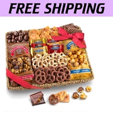 Decadent Chocolate, Caramel & Crunch Grand Gift Basket - 13.75 x 11.2 x 3.6 in.