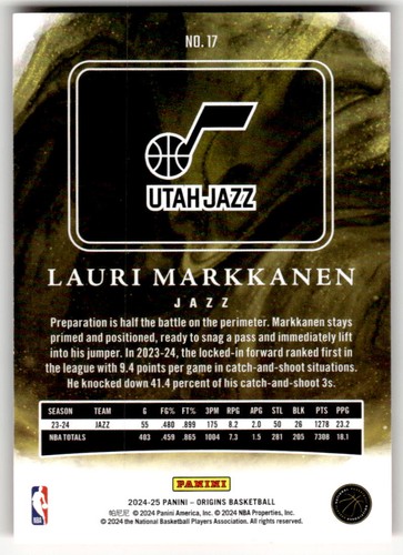 2024-25 Panini Origins Lauri Markkanen Red #/299 #17 - Bild 2 von 2