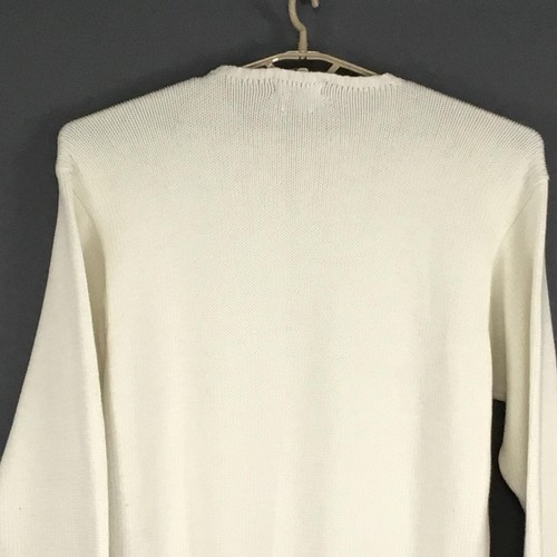 Polo Ralph Lauren Sweater Mens XL White 100% Cotton Crewneck Knit Pony Logo - Picture 5 of 9