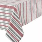 Bee and Willow Classic Holiday Stripe Tablecloth Red Green Cotton Farmhouse New