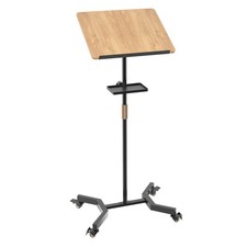 Lectern Podium Stand with Storage Platform, Height Adjustable Mobile Steady S...