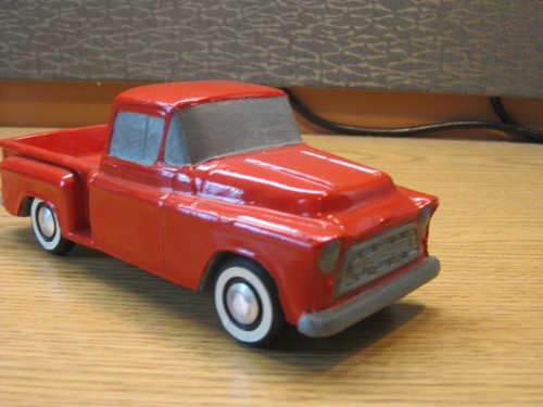 Maßstab 1:25 (8 Zoll) TOPF METALL 1957 CHEVY PU VON WEIZEN NOSTALGIE-KARDINALROT - Bild 3 von 12