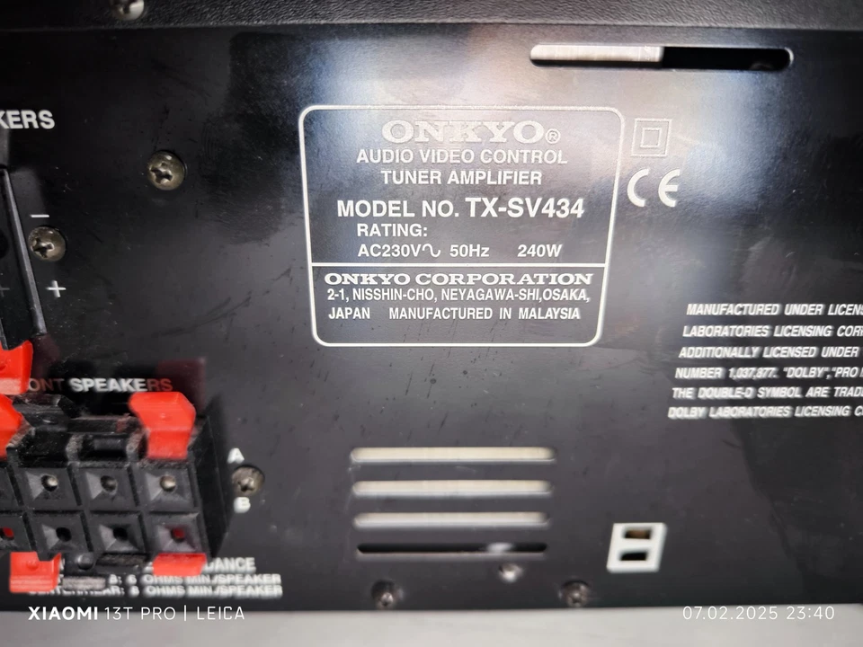 Onkyo TX-SV434  Receiver Dolby Pro Logic - Bild 3 von 4