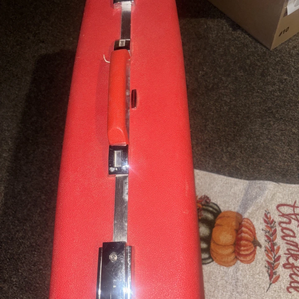 Vintage Sears Forecast Red Suitcase 24” X 18”   - Image 2 of 4