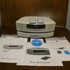 Bose Wave Music System Series 1 033975 Platinum White w/ 3-CD Changer, 2 Remotes