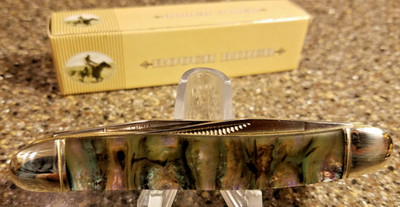 Rough Rider RR342, Muskrat Imitation Abalone, 4'', 2-Blades, NEW, Vintage 2000