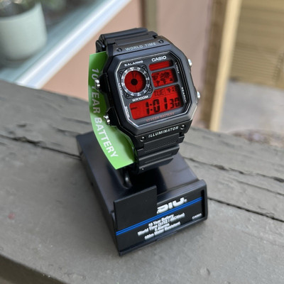 Custom Casio AE1200 World Time Illuminator Digital solid color mod