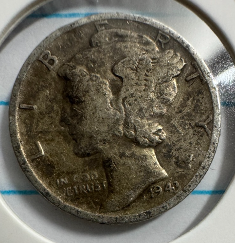 1943-S 10C Mercury Silver Dime - US Silbermünze - Bild 3 von 3