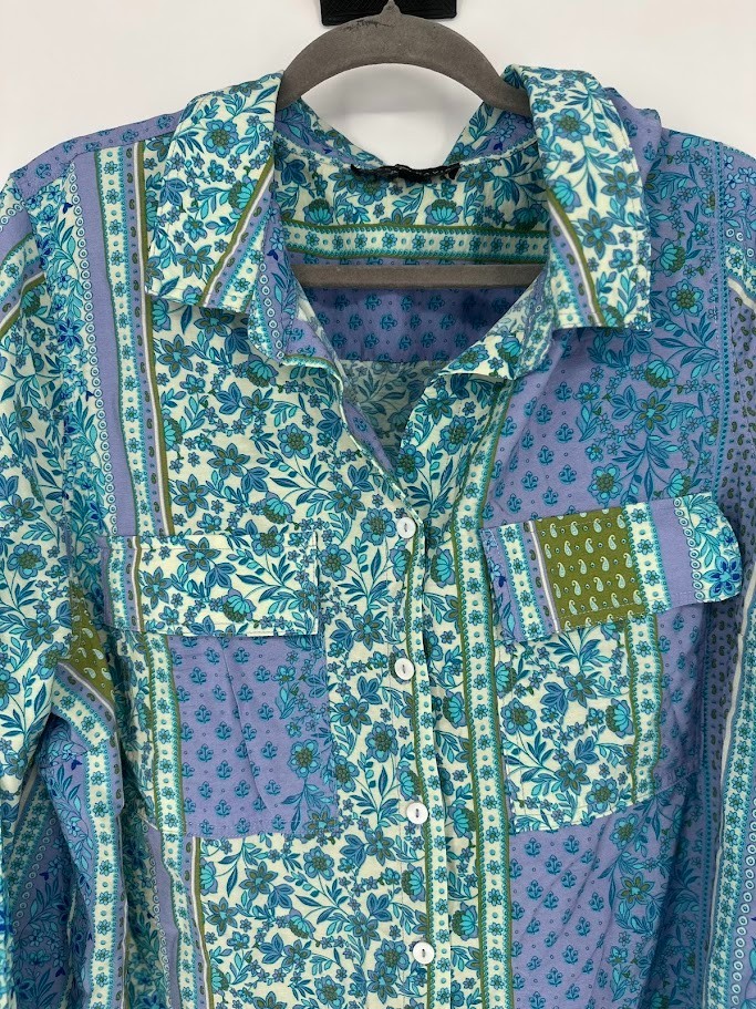 Fred David Womens Button Up Patchwork Top Size 2X… - image 2