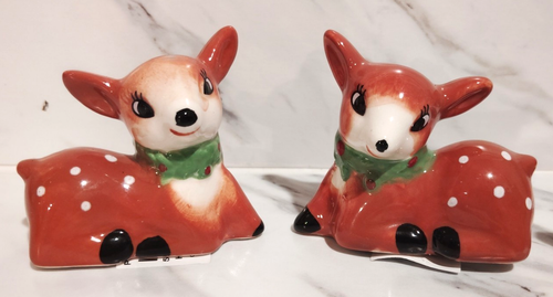 Holiday Christmas Deer MINI Salt And Pepper Set Cracker Barrel  NEW - Picture 1 of 3