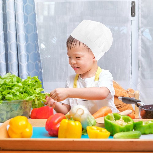 15pcs Disposable Kids Chef Hats Small White Non-Woven Kitchen Caps For Cooking - Picture 4 of 12