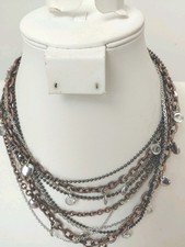 Lia Sophia "Hot Spot" Multi-chain Necklace_17 + 3 In Length_copper tone,Hematite