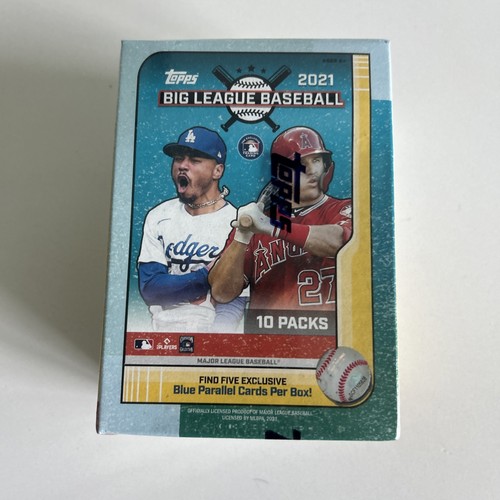 2021 MLB Topps Big League Baseball Blaster Box (100 Cards + 5 Blue Parallels) - Picture 3 of 4