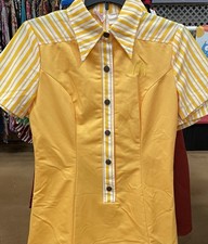 Vintage Exc Condition 1970s Crest Yellow McDonald  s Uniform Dress L