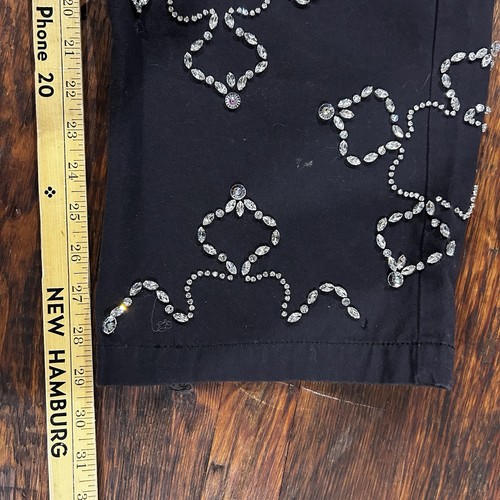Bluemarble Studded Rhinestone Might Wide Leg Pants Black Crystal Size 36 - Picture 9 of 15