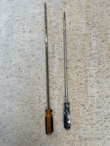 Two Extra Long Heavy Duty Screwdrivers Flathead & Crosshead FREE UK DELIVERY