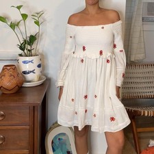 Free-people Women's White and Cream Dress