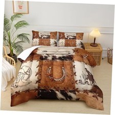 Cowhide Comforter Set Patchwork Western Cowboy Bedding King Western Cowboy 2
