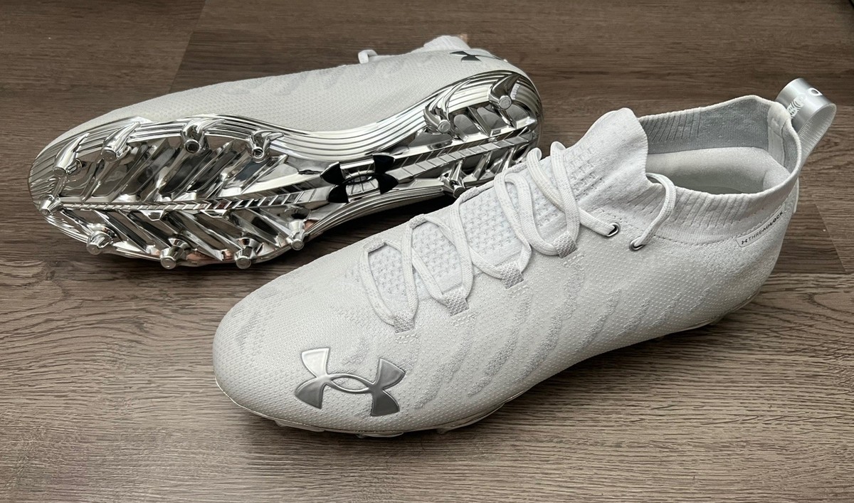 Mens SZ 12.5 Under Armour Spotlight Lux MC Football Cleats White New 3023961-100 Under Armour Spotlight Lux MC Football Cleats White UCLA  main image 2