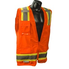 SV6OXL Two Tone Surveyor Class 2 Safety Vest, X-Large, Orange