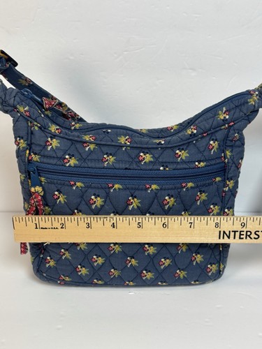 Borsa Y2K Vera Bradley Emily Rosso Blu Tessuto Trapuntato Floreale 7”x9” - Foto 12 di 13