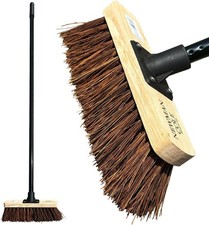 10" Outdoor Garden Broom Stiff Brush Heavy Duty Patio Grout Scrubbing Brush
