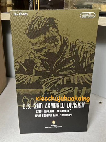 Facepool FP009 US Armored Division Sherman Tank Sergeant Wardaddy 1/6 Figure - Picture 1 of 10