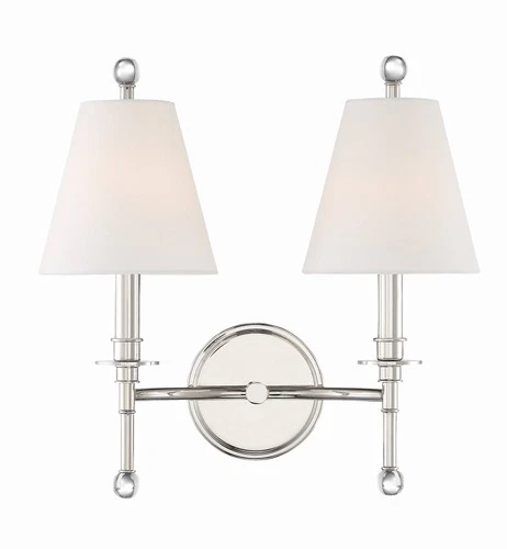 Crystorama Riverdale 14 1/2"H Polished Nickel 2-Light Wall Sconce - Picture 3 of 5