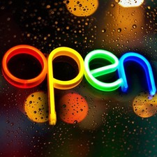 LED Neon Schild Display Open Leuchtreklame Werbung Sign GEÖFFNET Bar Reklame DE