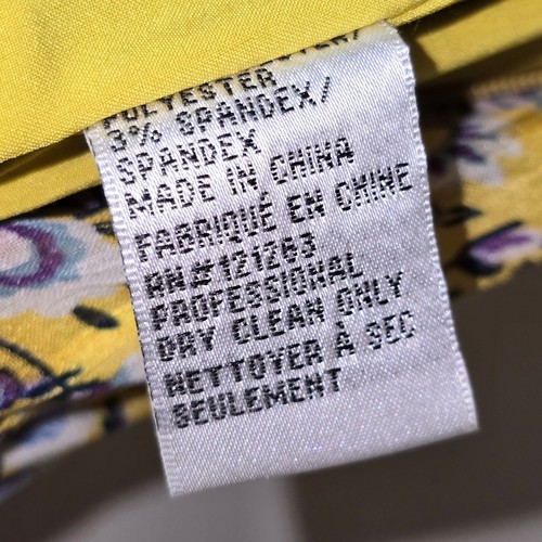 Mikael Aghal Dress Womens 6 Yellow Blue Purple Floral - Picture 10 of 12