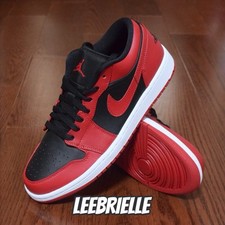 Nike Air Jordan 1 Low Reverse Bred Gym Red Black White 553558-606 Men Size 9.5
