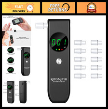 Portable Ketone Meter  Breath Analyzer - Digital Ketosis Tester with 10 Mouthpi